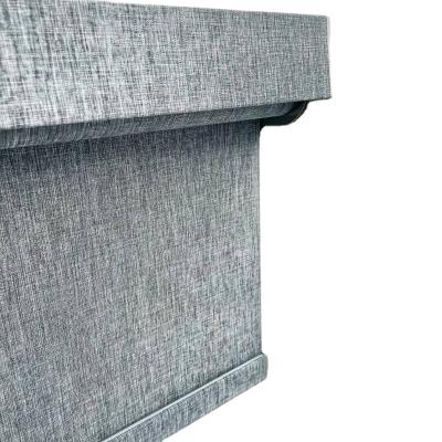 China CLASSIC Gray 100% Blackout Fabric Spring System With Cordless Cassette Roller Blinds for sale