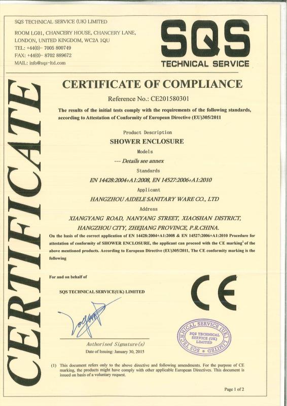 CE报告1 - Hangzhou Aidele Sanitary Ware Co., Ltd.