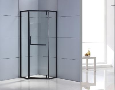 China Tempered Glass Corner Quadrant Shower Enclosure Black ISO9001 for sale