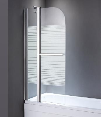 China Stripe Clear 800x1450mm Sliding Glass Shower Screens for sale