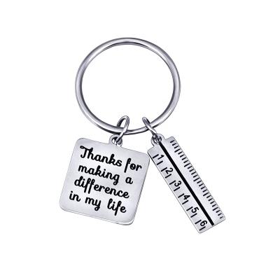China Gift Thank You For Making A Difference In My Life Rules Teachers' Day Gifts Key Chain Pendant Engraved à venda