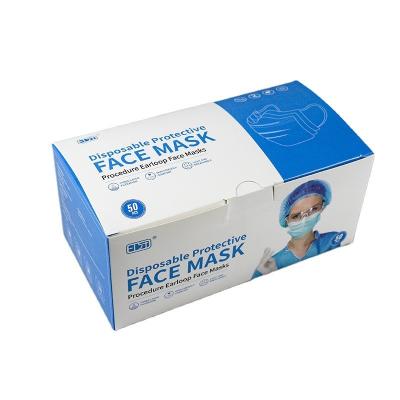 China ISO14001 CMYK Face Mask Medical Box Packaging , PMS Disposable Face Mask Box for sale