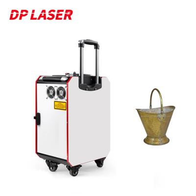 China Handheld 100Watt Fiber Laser Cleaning Machine Trolley Case Rust Removal 30 KG for sale