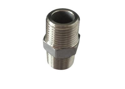 China 304 Material Stainless Steel Pipe Fitting Bsp Npt Threaded Certified By Ce Nipple for sale