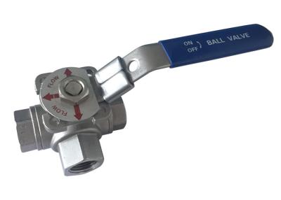 China 3 Way Low Pressure Ball Valve 316 Stainless Steel Npt / Bsp Threaded for sale