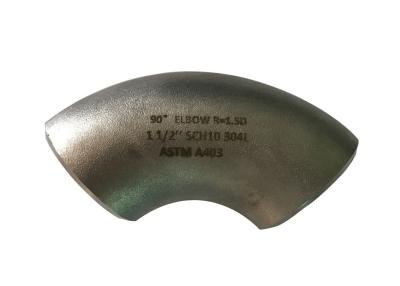 China 90 encaixe de tubulação ASTM da solda de extremidade do cotovelo SS304 do grau A403 1 1/2” Sch10 à venda