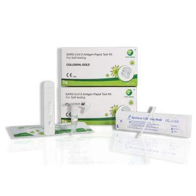 China Green Spring SARS-CoV-2 Antigen Home Test Kit Colloidal Gold 5 Tests / Kit CE for sale