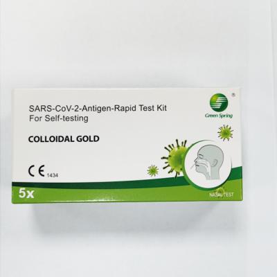 China Pruebas rápidas/equipo del uso en el hogar de la prueba del oro SARS-CoV-2 del antígeno coloidal uno mismo AG de las esponjas nasales del CE en venta