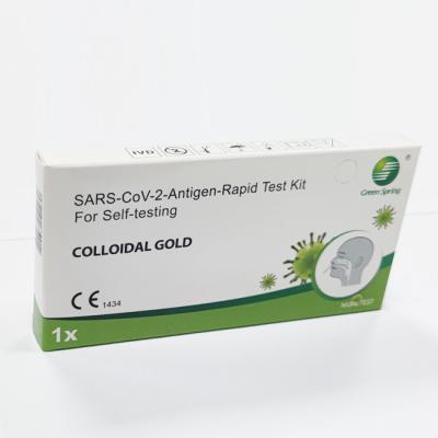 Chine SARS-CoV-2 essai Kit Anterior Nasal Swab Test Kit Anti Gen Test At à la maison 1 essais/kit à vendre