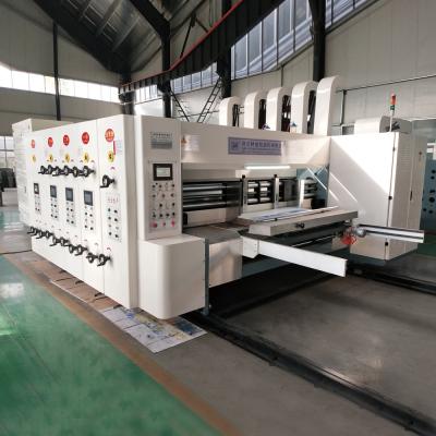 China corrugated carton lead age feeding 5 color slotting die cutting printing machine for sale