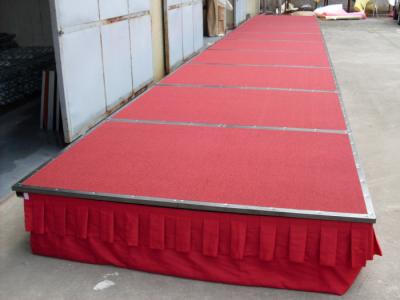 China Folding Steel Stage Platform Hotel Stage Mobile Portable With Wheels / Carpet for sale