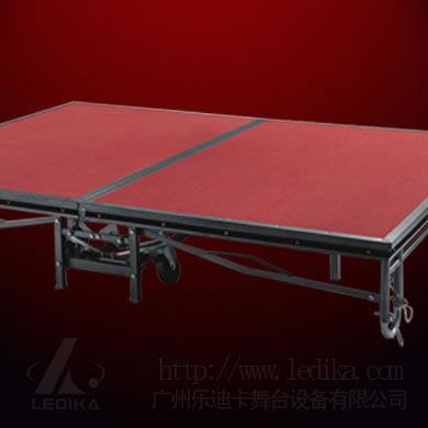 China Folding Steel Mobile Portable Aluminum Stage Platform with Wheels / Carpet for Hotel / Small event for sale
