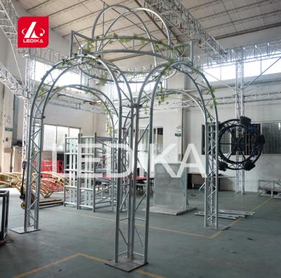 China TUV 290 Lighting Aluminum Roof Truss Tower for Wedding Backdrop Decoration for sale