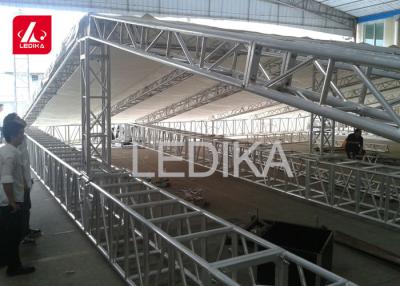 China 6082 Aluminum Square Truss , Light Stage Backdrop Arch Roof  Truss Frame System for sale