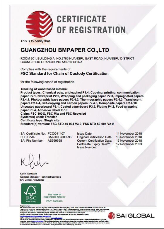 FSC - GUANGZHOU BMPAPER CO., LTD.