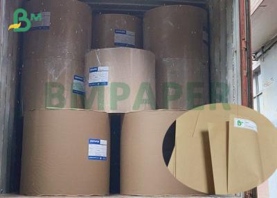 China Durable 70gsm Semi Extensible Brown Cement Craft Paper Jumbo rolls 112cm width for sale