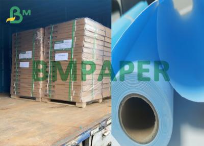 China 80gsm Double / Single Side Matt Blue CAD Plotter Printing Paper Roll for sale