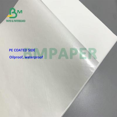 China PE Coated 35gsm Printable White Kraft Paper Oilproof Waterproof Kraft Bag for sale