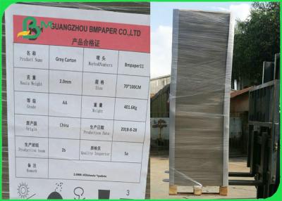 China Uncoated 2mm 2.5mm Thick Grey Chipboard 700 * 1000mm For Hardcover for sale