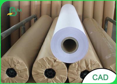 China 36 24 Inch Plotter Paper Roll , 80gsm Wide Format Plotter Paper Moisture Proof for sale