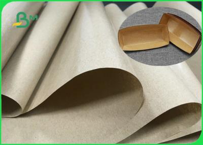 China FDA FSC Natural PE Coated Brown Kraft Paper For Street Food Packaging Plate Box for sale