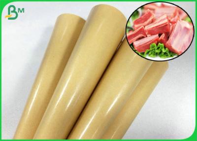 China Papel de embalagem revestido da carne do PE à prova de graxa da cor de Brown do estilo da polpa do Virgin à venda