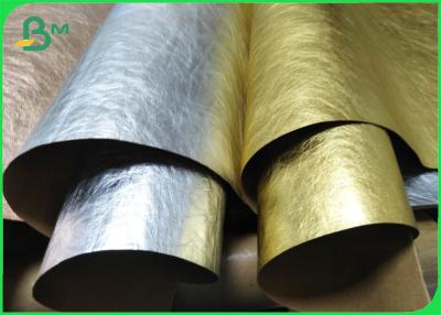 China Prewashed / Full Washed Kraft Fabric Paper 0.55mm Gold Silver Rose Gold Color for sale