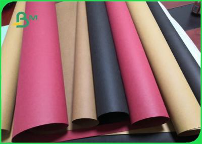 China Red Black Color Waterproof Kraft Paper Fabric Roll For Storage Bag 150cm Width for sale