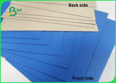 China Glossy Blue Painting Paper Folders Paperboard With Grey Back 1.0mm for sale