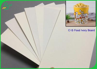 China High Stiffiness White C1S Food Ivory Board 350g For Popcorn Bucket Making for sale