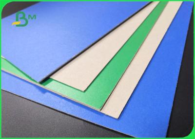 China 1mm 1.2mm Green / Blue Covered Grey Paperboard For File Folders Laminated for sale