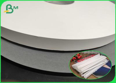 China 29mm 32mm Eco Friendly 28g White Kraft Paper Rolls For Wet resistant Straw Packaging for sale