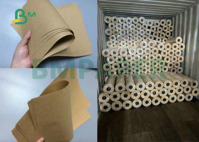China Recycled 35 Inch High Strength Brown Kraft Paper 70gr 80gr 90gr For Making Flour Bags for sale