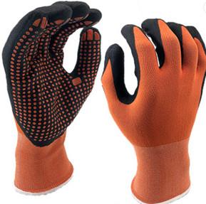 China Coated Nitrile Dots Personal Protective Equipment Gloves Nylon Spandex Liner for sale