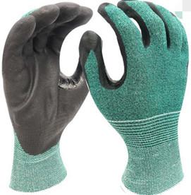 China Multi Colored PPE Protective Gloves Mittens 18 Gauge Knitted Nylon Pu Dipped Dmf for sale