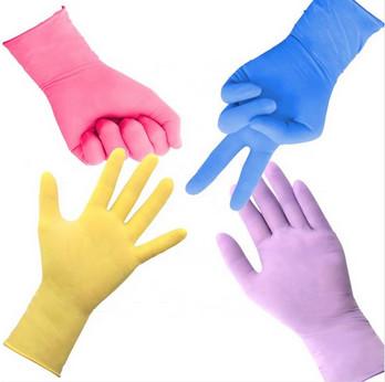 China Colorful Nitrile Disposable Gloves Protection Waterproof For Household Beauty for sale