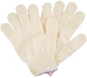 China Industrial Cotton Knitted Gloves White PPE Polyester String 24cm Length for sale