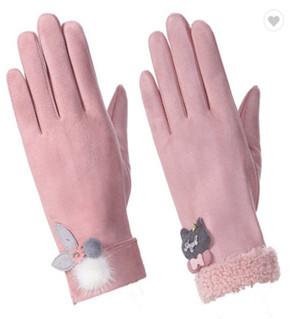 China Women Leather Touch Screen Gloves Outdoor Warm Cute Dating Party for sale