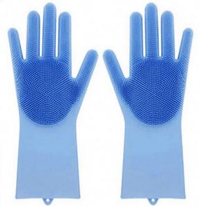China Heat Resistant Silicone Cleaning Gloves Custom Magic Silicone Dishwashing Gloves for sale