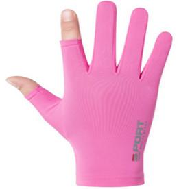 China 2 guantes de la pesca de la protección de Sun del finger con no la seda al aire libre del hielo del verano de la palma del resbalón en venta