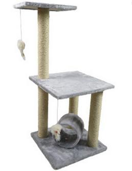 China Wood Cat Scratching Post Tree , Eco Friendly Cat Climbing Tree Pet Toys for sale