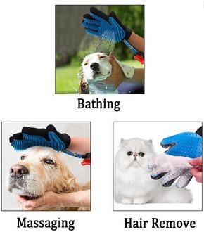 China Los guantes coloridos de la preparación del animal doméstico, guante del baño del perro con el tubo del lavado fijan el logotipo de encargo en venta