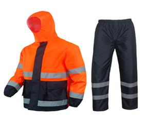 China Classic PPE Safety Workwear , Windproof Waterproof Reflective Rain Coats for sale