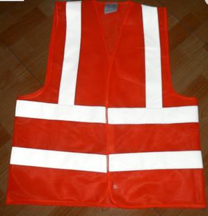 China Red High Visibility Workwear Knitting 4 Bands Quick Dry Security Workplace Use for sale