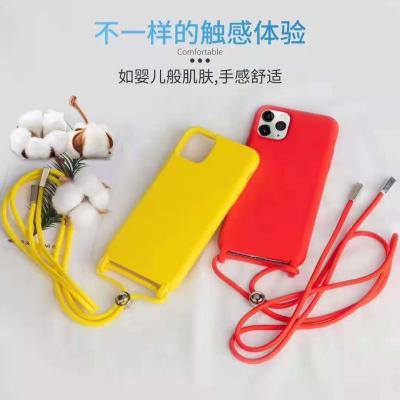Chine cas de téléphone de collier de silicone de l'iphone 6 à 12 avec la lanière à vendre
