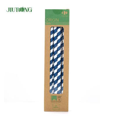 China Food paper biodegradable straws Packaging Stripes Eco Friendly OEM ODM for sale