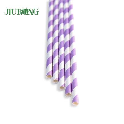 China Solid Color Biodegradable Paper Straw 6*140mm Eco Friendly Food Grade for sale