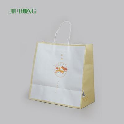 China Bolsa de papel biodegradable de regalo amistoso de Eco 350 mm con pan de mango en venta