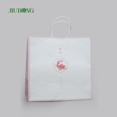 China Custom Logo Biodegradable Paper Bag Eco Friendly Newspaper Bags 305mm Height for sale