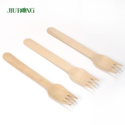 China Bamboo Biodegradable Disposable Cutlery Tableware Wooden Fork Set 95mm for sale